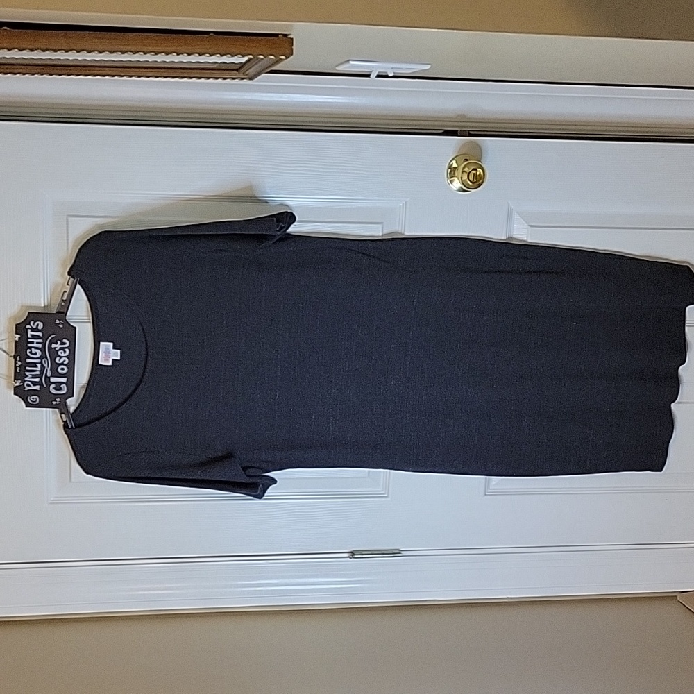 LuLaRoe Dress Julia 2XL Dark Gray Short Sleeve
